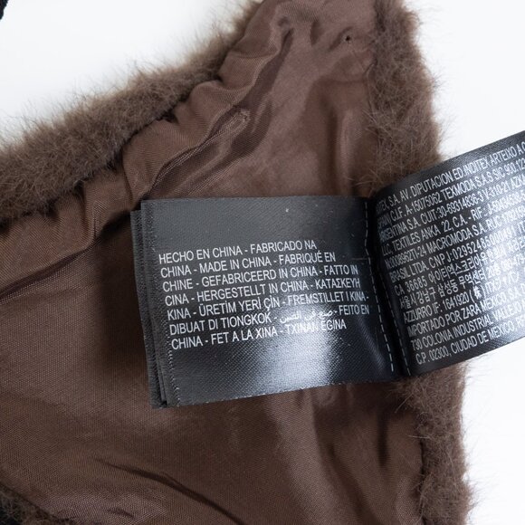 Zara Studio Faux Fur Triangle Bra Brown - Picture 7 of 9